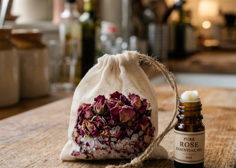 DIY Rose & Epsom Salt Bath Teabags
